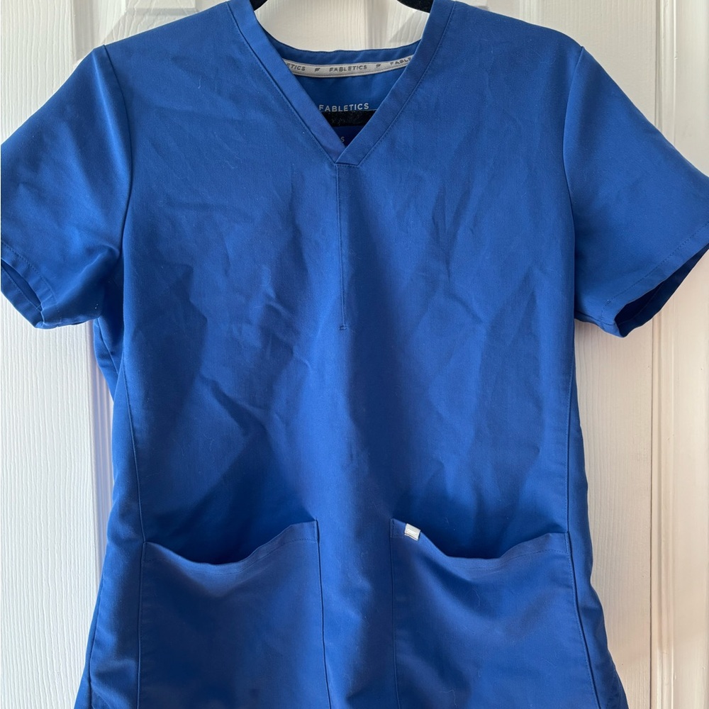 Fabletics Blue Scrub Top and Bottoms Set 1